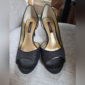 Nina Black Glitter SHoes size 9.5